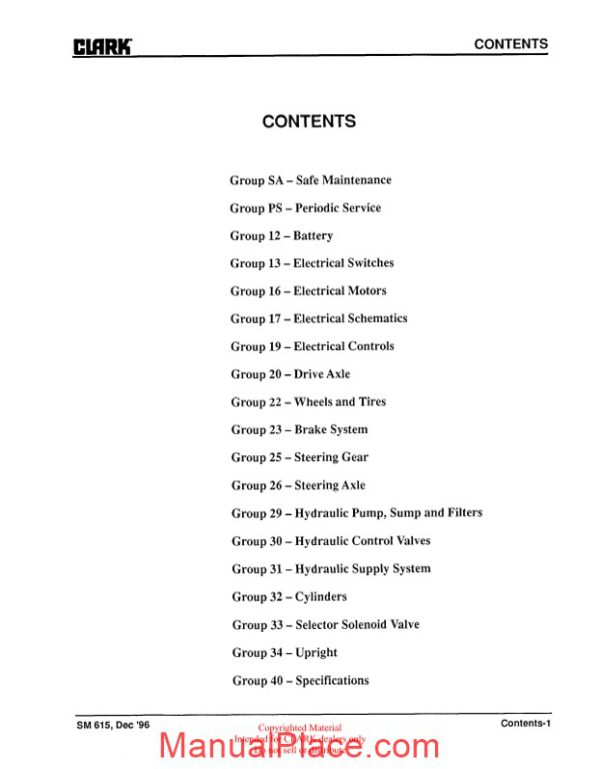 clark sm 615 service manual page 4