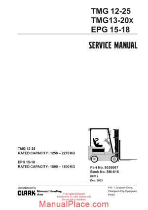 clark sm 616 service manual page 1