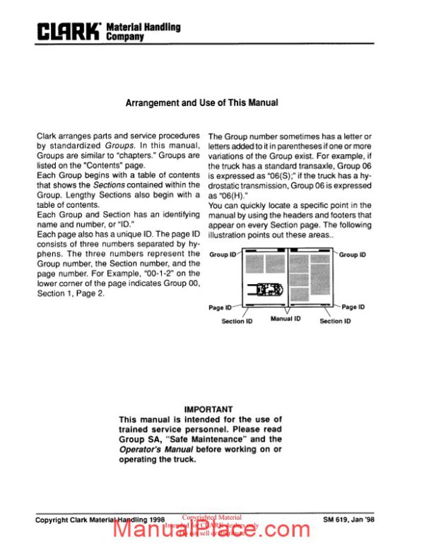 clark sm 619 service manual page 3