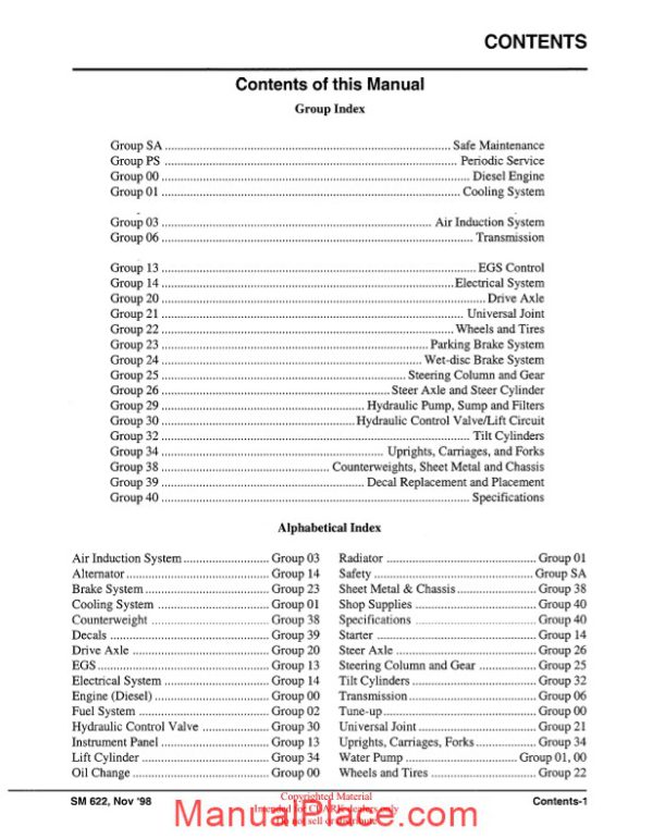 clark sm 622 service manual page 2