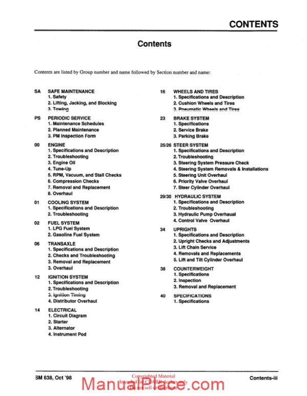 clark sm 638 service manual page 3