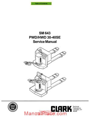 clark sm 643 service manual page 1