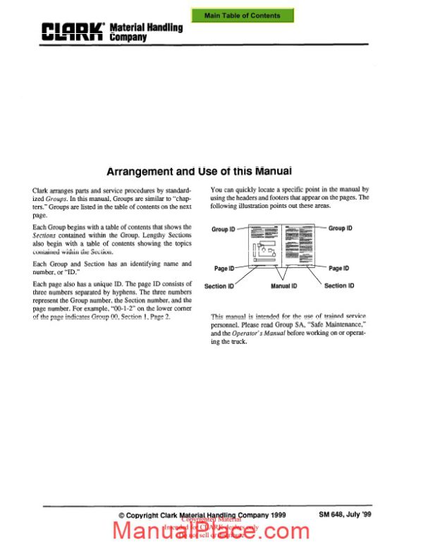 clark sm 648 service manual page 2