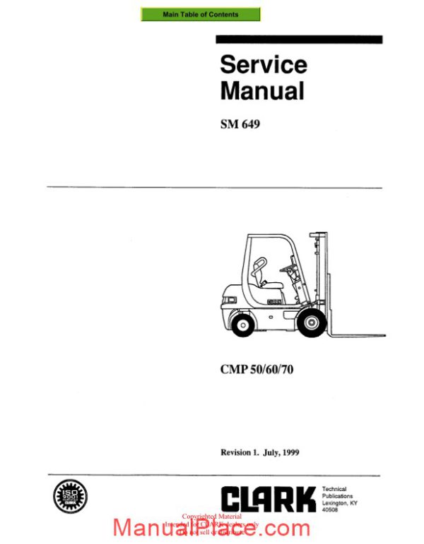 clark sm 649 service manual page 1