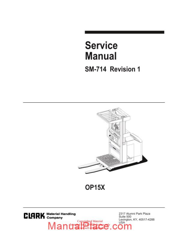 clark sm 714 service manual page 1