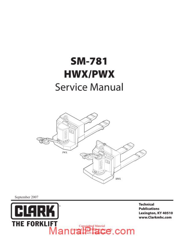 clark sm 781 service manual page 1