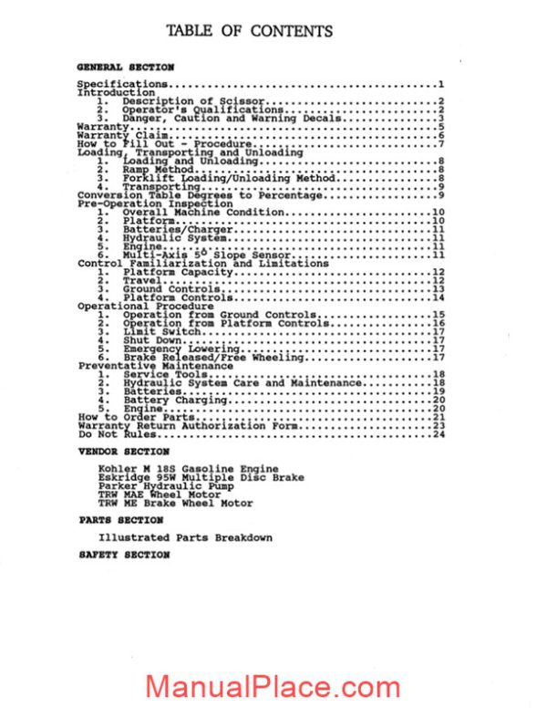 condor scissors lift 3172 92275 parts book page 4