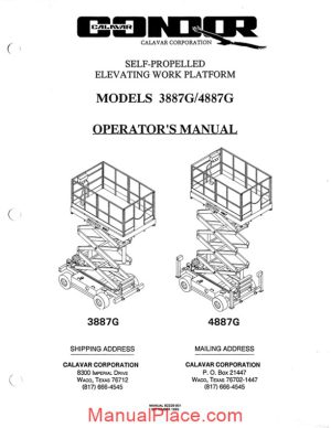 condor scissors lift 3887g 4887g 92328 parts book page 1