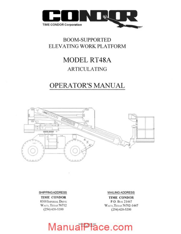 condor scissors lift rt48a 92258 parts book page 2