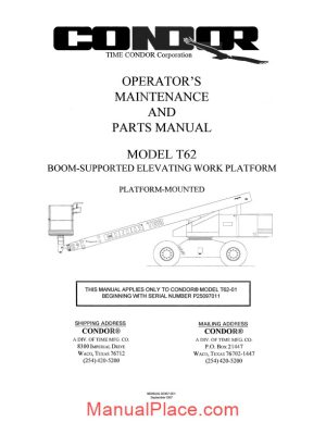 condor scissors lift t62 92367 parts book page 1