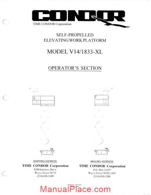 condor scissors lift v1433 v1833 ops 92377 parts book page 1