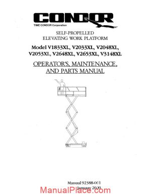 condor scissors lift v1833xl v2033xl 92388 parts book page 1