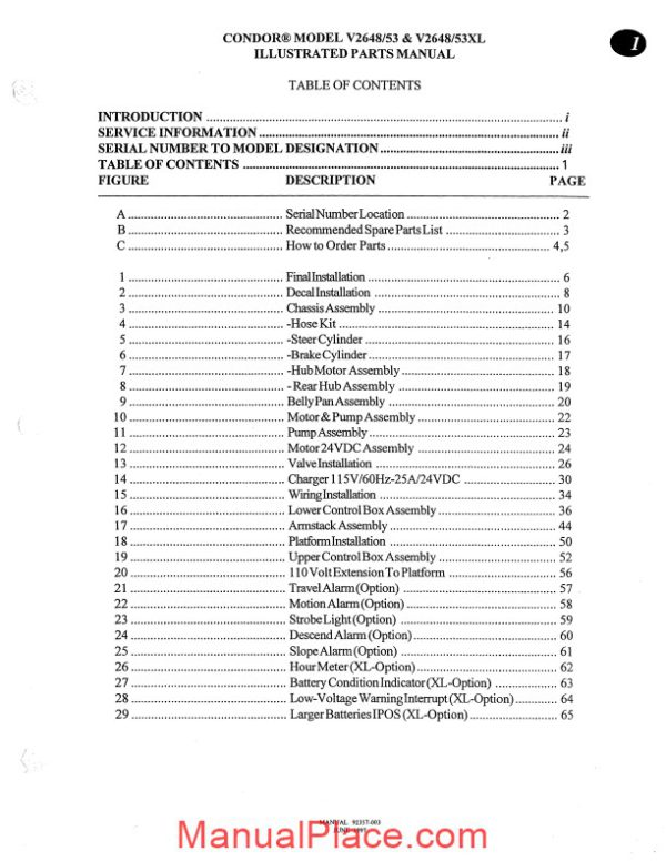 condor scissors lift v2648xl v2653xl 92357 parts book page 4