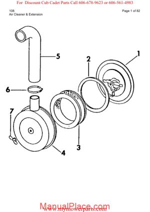 cub cadet parts manual for model 108 page 1