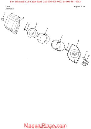 cub cadet parts manual for model 1340 page 1