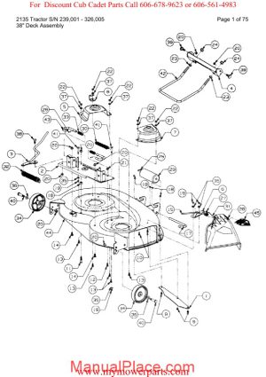 cub cadet parts manual for model 2135 tractor sn 239001 326005 page 1