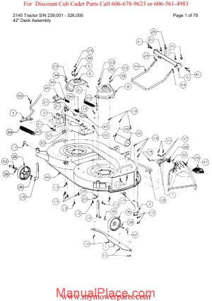 cub cadet parts manual for model 2145 tractor sn 239001 326005 page 1