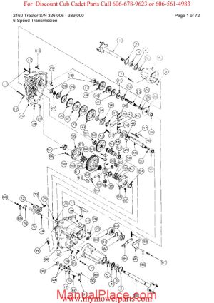 cub cadet parts manual for model 2160 tractor sn 326006 389000 page 1