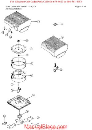 cub cadet parts manual for model 2185 tractor sn 239001 326005 page 1