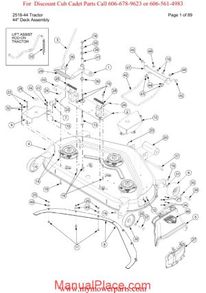 cub cadet parts manual for model 2518 44 tractor page 1