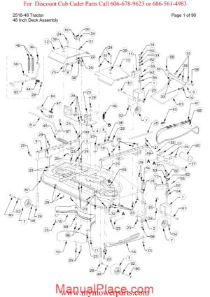 cub cadet parts manual for model 2518 48 tractor page 1