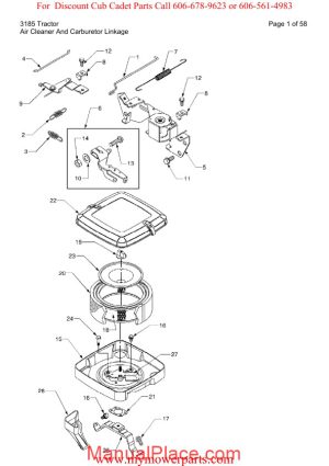 cub cadet parts manual for model 3185 tractor page 1