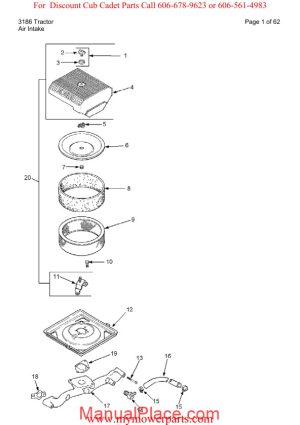 cub cadet parts manual for model 3186 tractor page 1