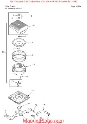 cub cadet parts manual for model 3204 tractor page 1