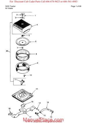 cub cadet parts manual for model 3225 tractor page 1