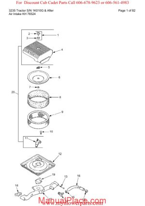 cub cadet parts manual for model 3235 tractor sn 1k010g and after page 1