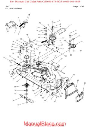 cub cadet parts manual for model 364 2 page 1