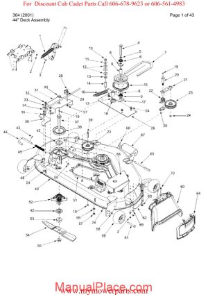 cub cadet parts manual for model 364 2001 page 1