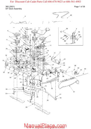 cub cadet parts manual for model 365 2001 page 1