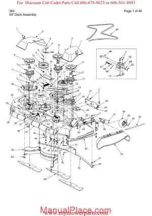 cub cadet parts manual for model 365 page 1