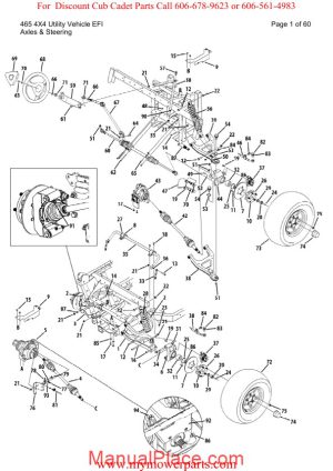 cub cadet parts manual for model 465 4x4 utility vehicle efi page 1