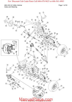 cub cadet parts manual for model 46a 4x4 le utility vehicle page 1