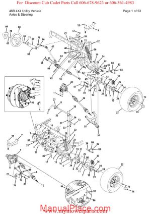 cub cadet parts manual for model 46b 4x4 utility vehicle page 1