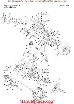 cub cadet parts manual for model 46e 4x4 utility vehicle efi page 1