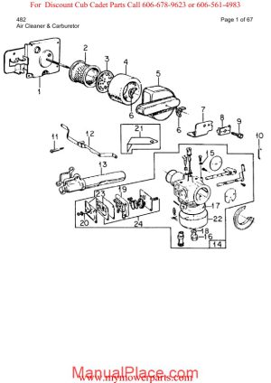 cub cadet parts manual for model 482 page 1