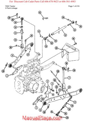 cub cadet parts manual for model 7000 tractor page 1