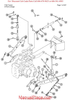 cub cadet parts manual for model 7192 tractor page 1