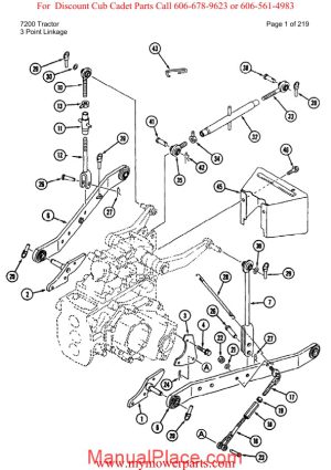 cub cadet parts manual for model 7200 tractor page 1