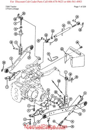 cub cadet parts manual for model 7260 tractor page 1