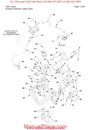 cub cadet parts manual for model 7284 tractor page 1