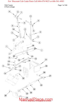 cub cadet parts manual for model 7530 tractor page 1