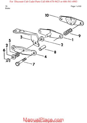 cub cadet parts manual for model 76 page 1