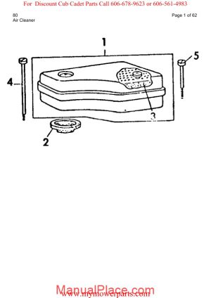 cub cadet parts manual for model 80 page 1