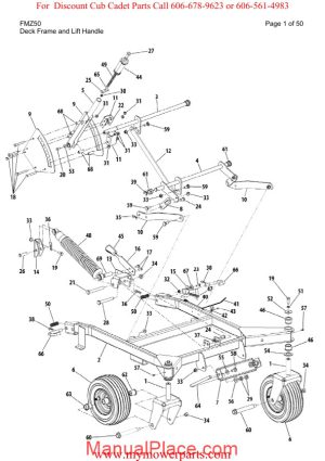 cub cadet parts manual for model fmz50 page 1