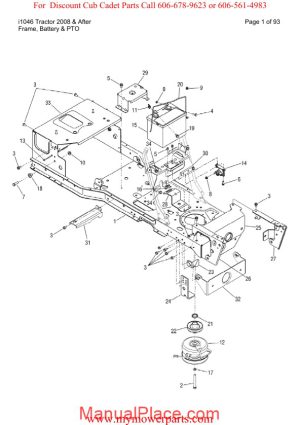 cub cadet parts manual for model i1046 tractor 2008 and after page 1