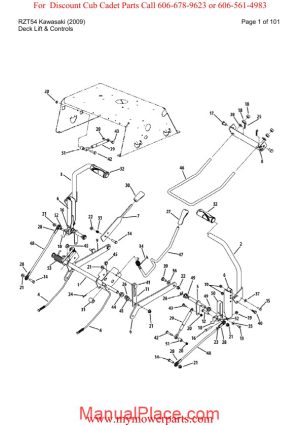 cub cadet parts manual for model rzt54 kawasaki 2009 page 1